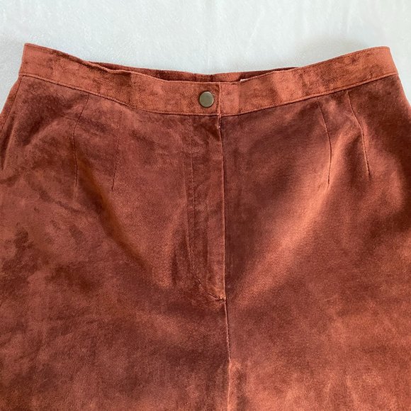 Lord & Taylor Suede Pants Trousers Rust Orange Brown vintage fits size 10-12 - Picture 9 of 14